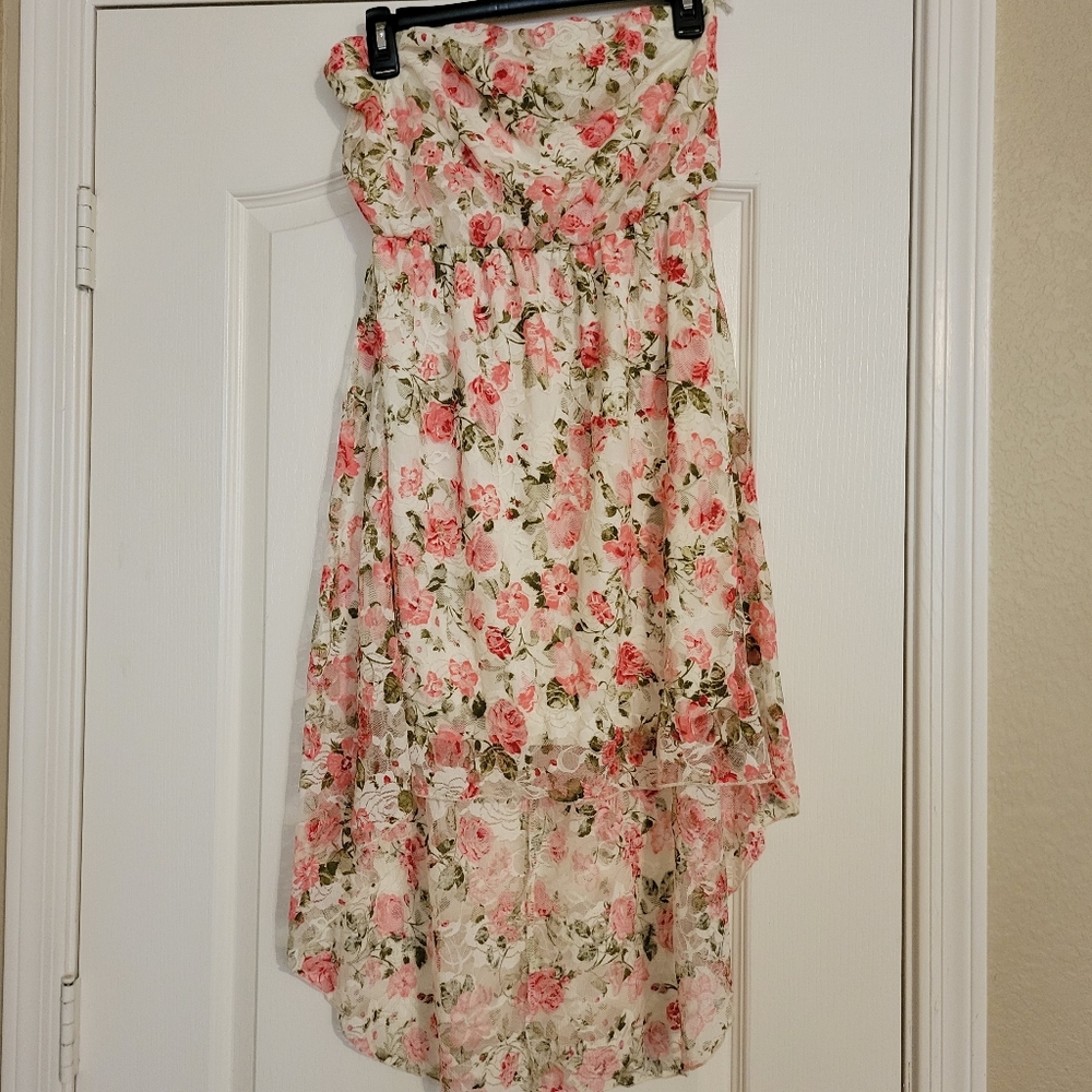 Strapless floral dress
